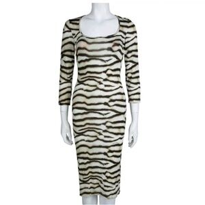 Roberto Cavalli Black and White Long Sleeve Dress